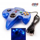 USB N64 Retro Design Clear Blue Moon Controller for PC