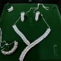 Safa White Zircon Jewelry Set | Necklace, Ring, Bracelet, Earrings | DHL