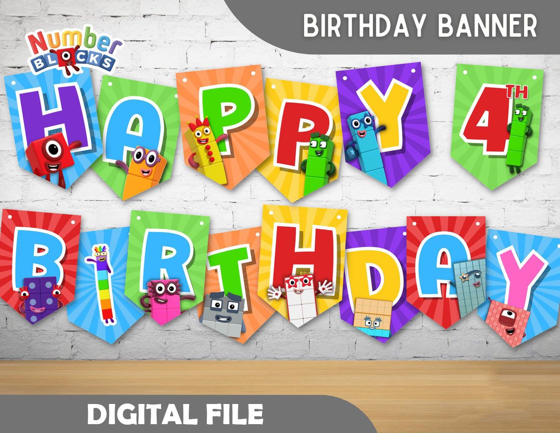 NUMBERBLOCKS HAPPY BIRTHDAY BANNER