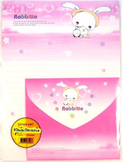 simon art kawaii RABBITTO character LETTER SET bunny flowers new 6