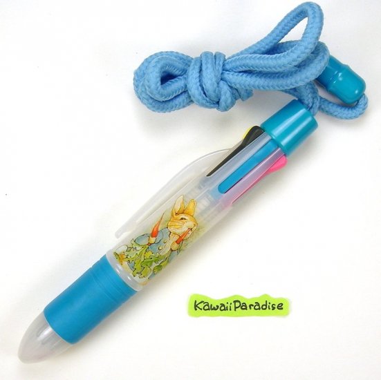6 colors WORLD OF PETER RABBIT pretty BALL POINT PEN w/ neck strap beatrix potter blue NEW