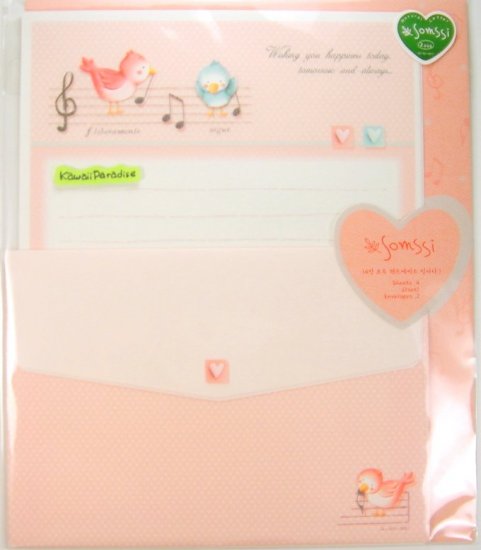 somssi WISHING YOU HAPPINESS TODAY TOMORROW AND ALWAYS kawaii LETTER SET hand applied embellishment