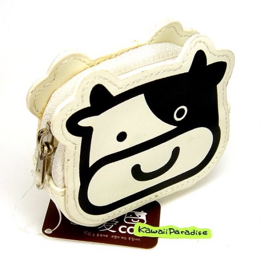 cute COW design COIN PURSE mini makeup pouch pleather