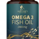 Omega 3 Fish Oil Capsules 3x Extra Strength 2400mg EPA & DHA, Highest Potency