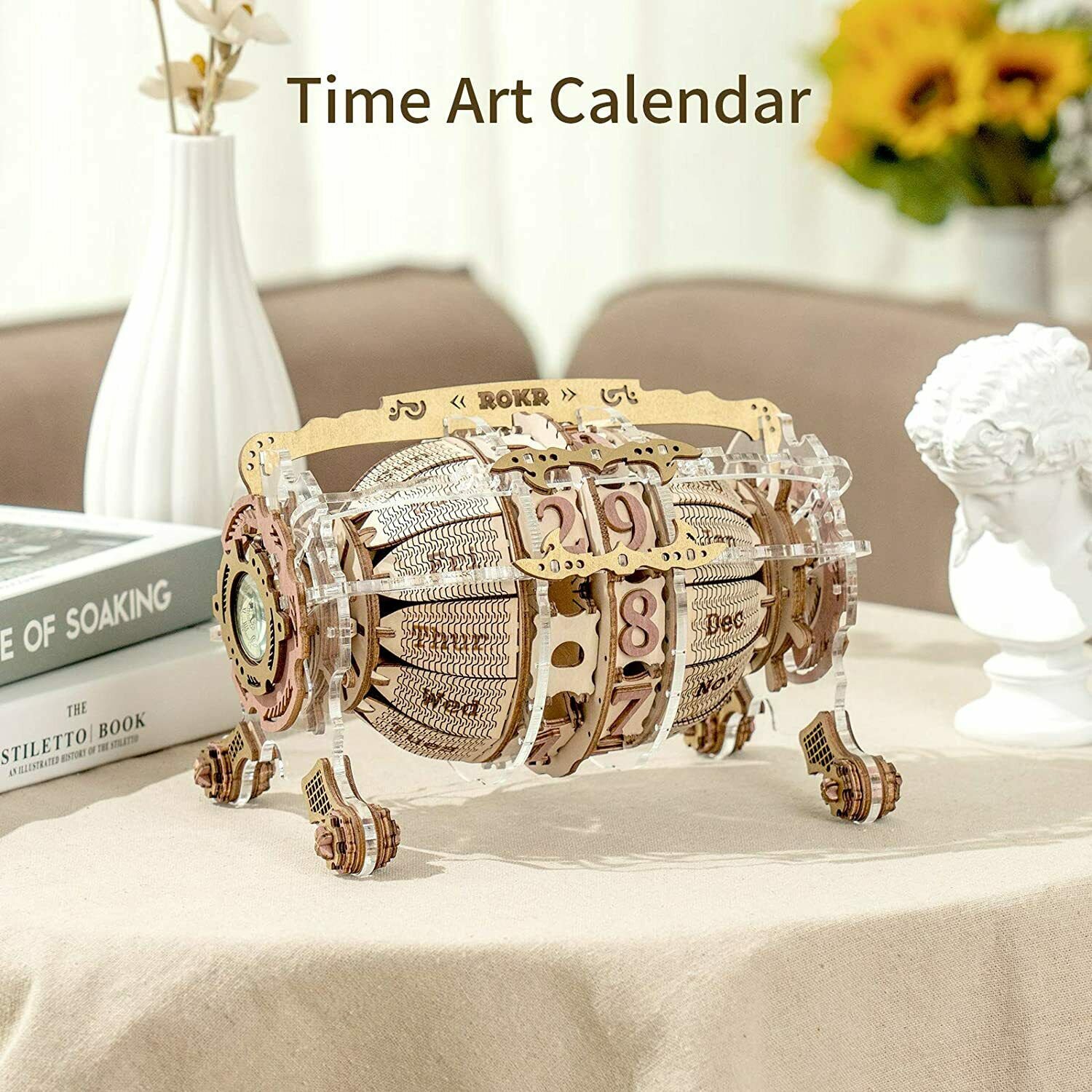 Robotime ROKR 3D Wooden Puzzle Time Engine Calendar 250PCS