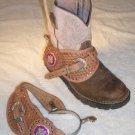 RHINESTONE Bling SPURS & STRAPS Cowgirl Western Show