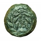 Ancient Greek Coin Himera Sicily AE16mm Nymph / Six Pellets In Wreath 03143