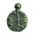 Byzantine Lead Seal Coin Pendant Cross 19x25mm 8-9 Century AD 03100