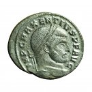Roman Coin Maxentius Follis Ostia AE23mm Head / Dioscuri 03978