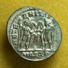 Roman Coin Maxentius Follis Ostia AE24mm Head / Dioscuri 03982
