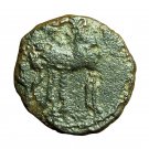 Ancient Greek Coin Carthage Zeugitania AE15mm Tanit / Horse & Palm Tree 04119