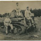 German WWII Photo Wehrmacht Tankmen & French Renault FT 17 Tank 01121