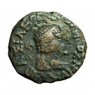 Baktria Coin Indo Greek Kingdom Hermaios Tetradrachm AE24mm Bust / Zeus 04021