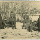 German WWII Photo Wehrmacht Soldiers & Motorcycles with Sidecars 01270