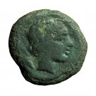 Ancient Greek Coin Gela Sicily Tetras AE16mm Bull / River God Gelas 03923
