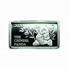 Ghana Panda Silver Ingot Bar Coin 1 Cedi 2020 1g Proof 15x8.5mm 03859