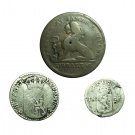 Lot of 3 Coins Gibraltar Baden Sweden 1806-1876 Silver Bronze 00211