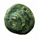 Ancient Greek Coin Uncertain AE10mm Apollo ? / Incuse Square? 00140