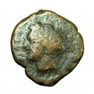 Ancient Greek Coin Carthage Zeugitania AE18mm Tanit / Horse 04502