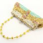 Yellow Beaded Sequined  Purse