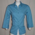 Style & Company Blue Button Down Top Sz 8