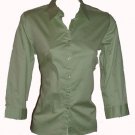 Charter Club Green Button Down Top Sz 6
