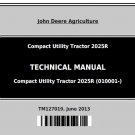 TM127019 - John Deere Compact Utility Tractor 2025R Technical Service Manual Download