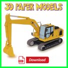 Hydraulic Excavator 3D Paper Model - DIY Printable - Pattern & Assembly Instructions DOWNLOAD PDF