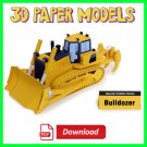 Bulldozer 3D Paper Model - DIY papercraft - Paper Toy Bulldozer -  Template DOWNLOAD PDF