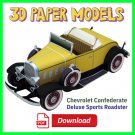 Classic Car Chevrolet Confederate 3D Paper Model - Chevrolet Car Pattern - Paper Toy -  DOWNLOAD PDF