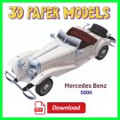 Classic Car Mercedes Benz 3D Paper Model - Ford Car Pattern - Paper Craft Toy - DIY papercraft - PDF