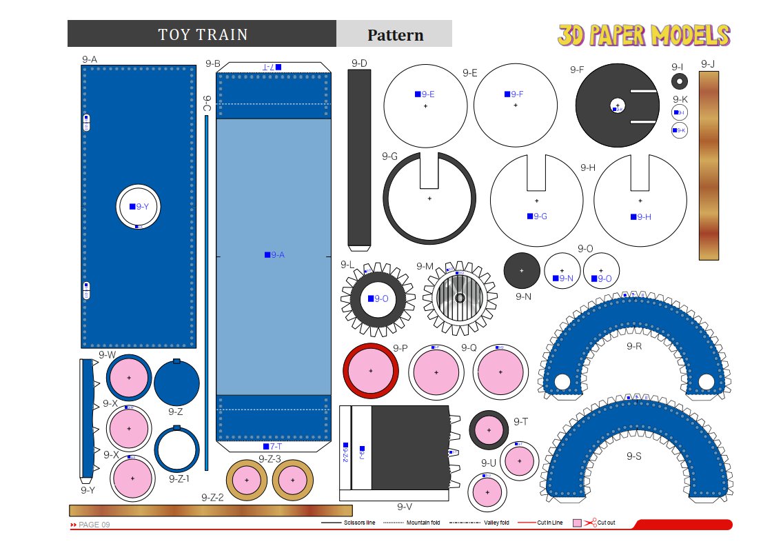 toy-train-3d-paper-model-diy-printable-toy-train-toy-train-pattern