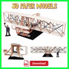 Paper Toy Wright Flyer 3D Paper Model, Papercraft Model for Adults and Kids, Instant Download PDF