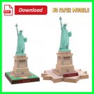 Statue of Liberty, U.S.A 3D Paper Model digital download printable PDF arts and crafts.