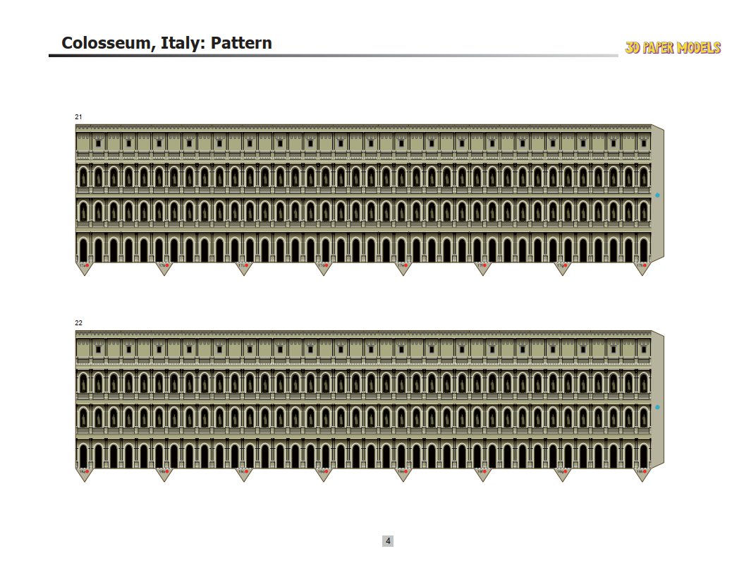 Colosseum, Italy 3D Paper Model digital download printable PDF arts and ...