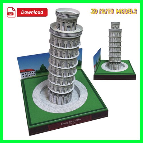 Leaning Tower Of Pisa Italy 3D Paper Model Download Printable PDF Arts And Crafts DIY Papercraft