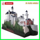 Neuschwanstein Castle, Germany 3D Paper Model download printable PDF arts and crafts, DIY 3D