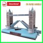Tower Bridge, England 3D Paper Model Download Printable PDF Arts and Crafts, Fun Kids Adults