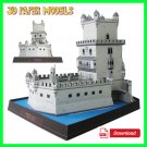 Belem Tower, Portugal 3d Paper Model Download Printable PDF Arts and Crafts, DIY 3D Papercraft