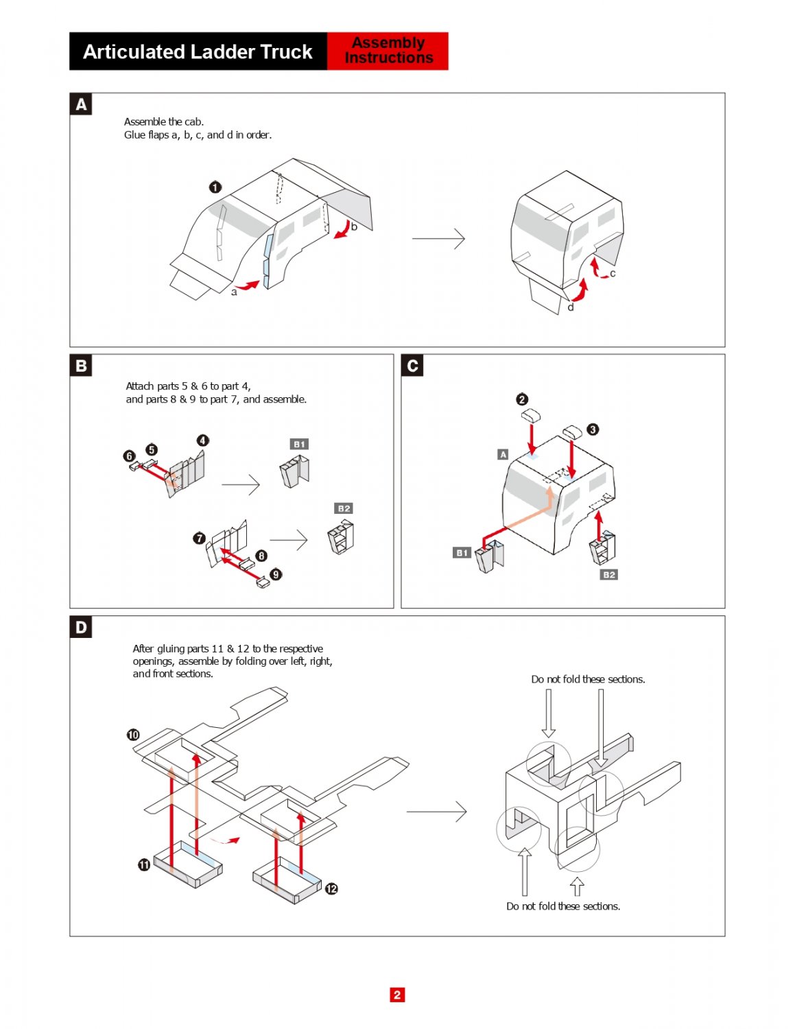 Articulated Ladder Truck 3D Paper Model, DIY 3D Papercraft Template ...