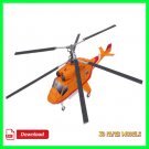 Twin-rotor Helicopter 3D Paper Model, DIY 3D Papercraft Template, kids adults fun, Download PDF