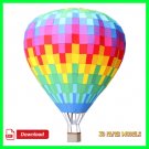 Balloon 3D Paper Model, DIY 3D Papercraft Balloon Template, kids adults fun, Instant Download PDF