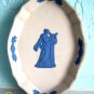Wedgwood Blue on white Jasperware Pin Tray Scalloped Edge