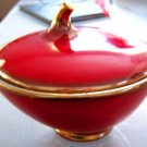 Keramos Austria Apple Red Bowl Lid Art Deco Retro Old