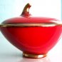 Keramos Austria Apple Red Bowl Lid Art Deco Retro Old