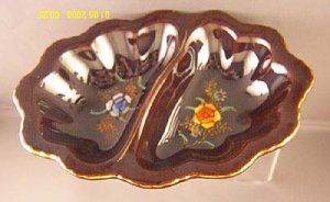 NORITAKE Occ Japan LUSTERWARE DIVIDED  CONDIMENT / CANDY DISH