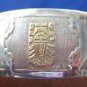 18K and Sterling Silver Cuff Bracelet with Gold Pendant Decoration