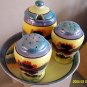 Noritake Lusterware Chikaramachi Japan Condiments Shakers Mustard Pot 5 Piece Set