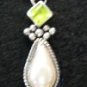 Pendant Sterling Silver Peridots Pearls Citrines Ladies Stunning Long Intricate Design