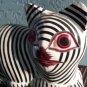 Cat Laurel Burch Style Wood Solid Black White Stripes Adorable Face